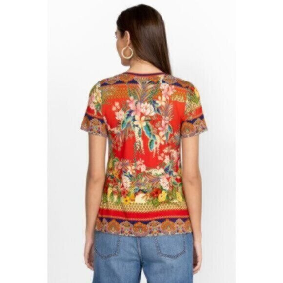 Johnny Was Elegant Beautiful Rapsodia Favorite V-Neck Tee - Picture 2 of 6